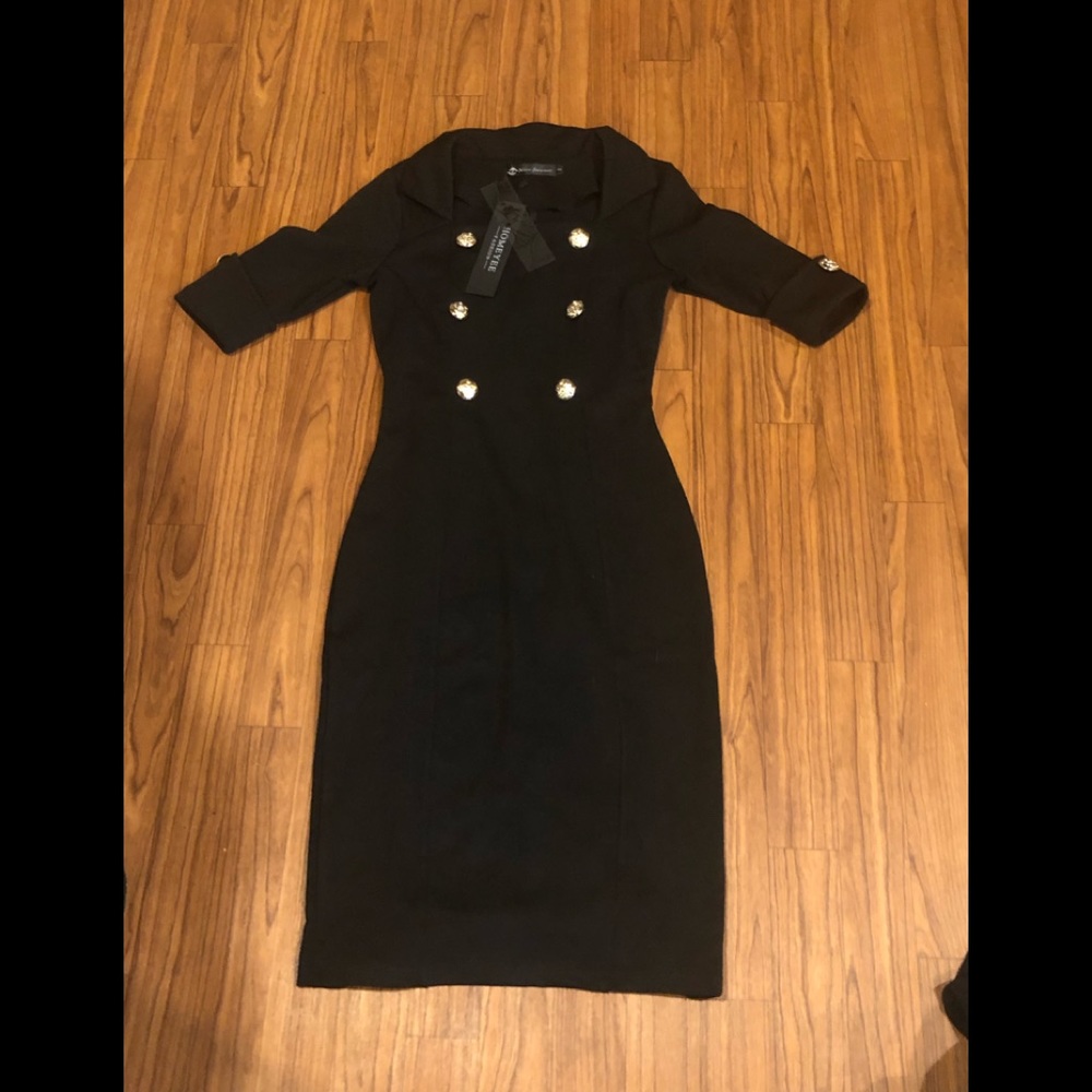 Nice-forever Black Coat Dress
